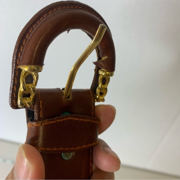Y2K Coquette Boho Brown Genuine Leather Belt Size In the Picture - Picture 12 of 13